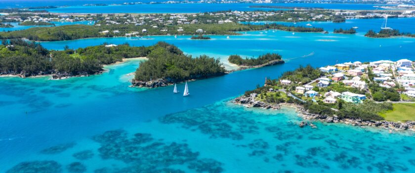 An aerial view of Bermuda real estate.