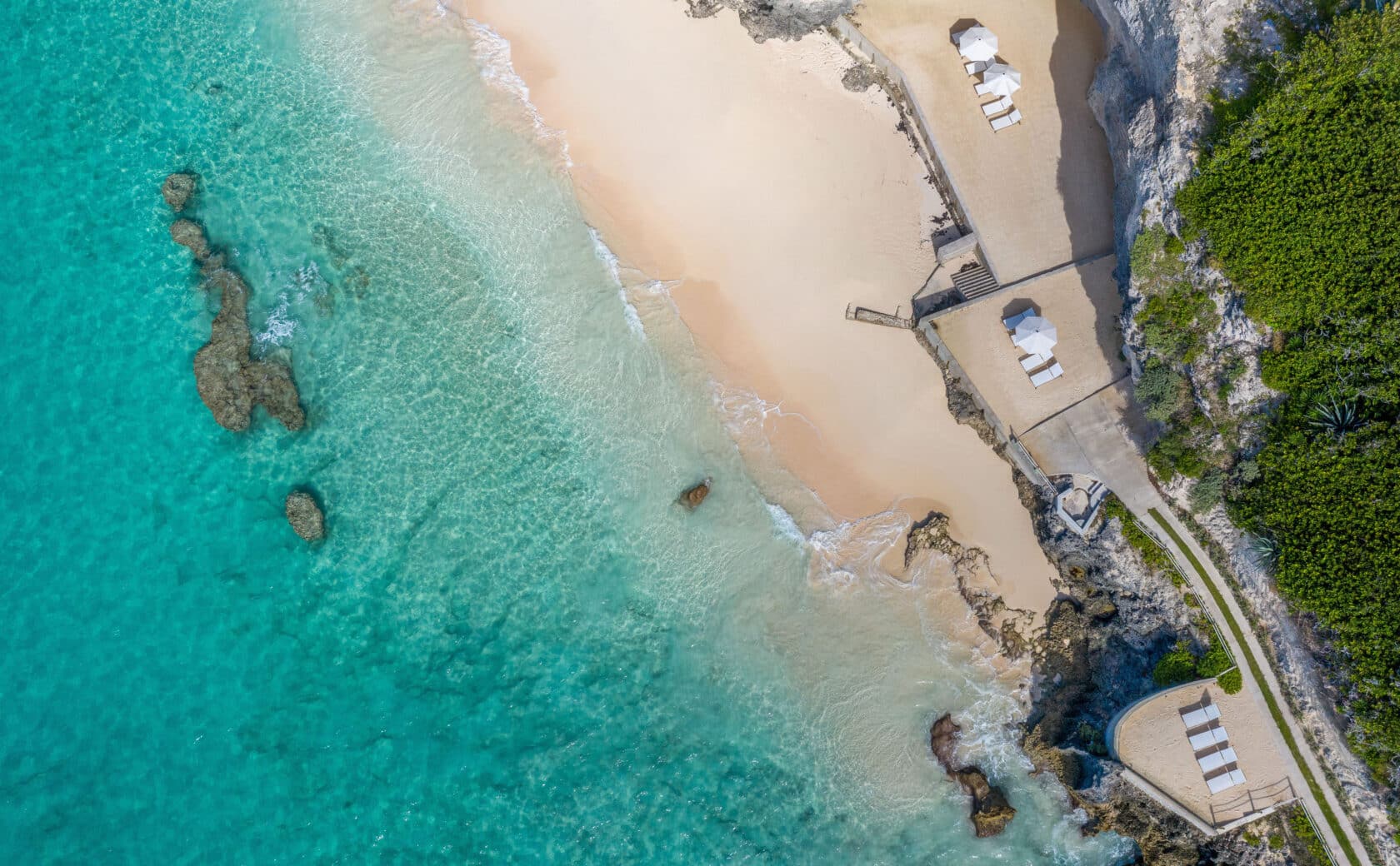 arial view of bermuda beaches